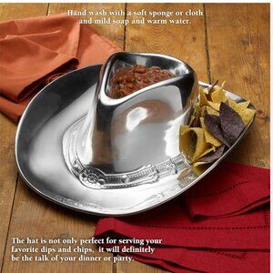 Wilton Armetale Cowboy Hat Chip & Dip Serving Dish
